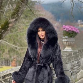 Womens - Faux Fur Lined Afghan Coat in Black