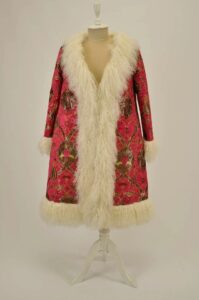 red shearling coat