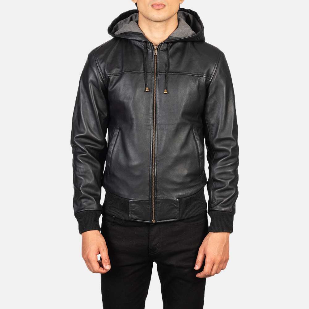 Hooded Leather Jackets For Men | Best Design 2023 - Afghan Coat Store ...