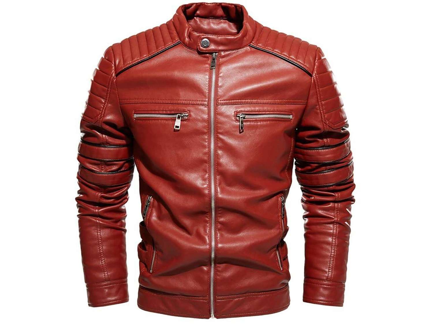 Red Leather Jacket – A Bold Fashion Statement ES#7 - Afghan Coat Store ...