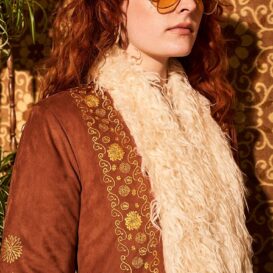 Breaking Hearts Brown Embroidered Penny Lane Coat