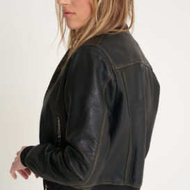 Womens Leather Jacket Bomber