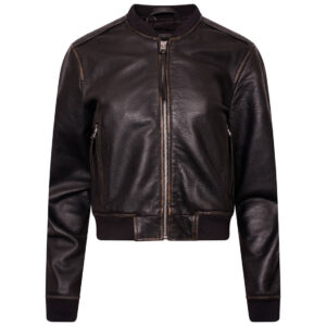 Womens Leather Jacket Bomber