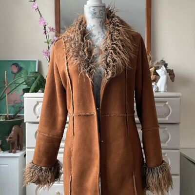 Faux Suede Afghan Coat