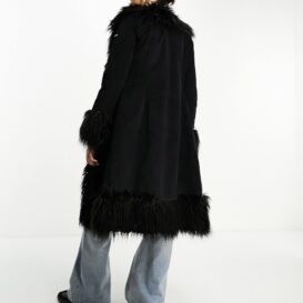 Black Afghan Coat Long