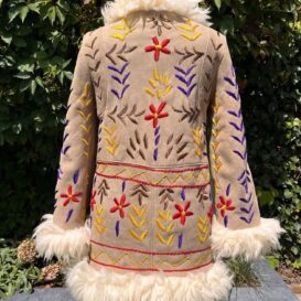 Embroidered Shearling Afghan Coat