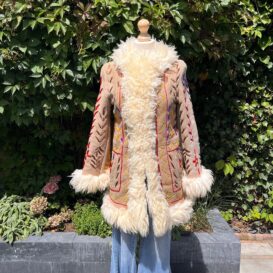 Embroidered Shearling Afghan Coat