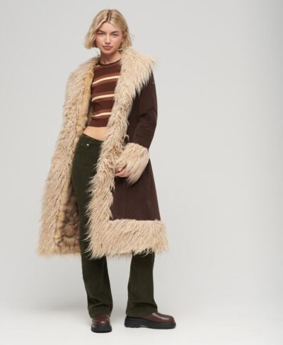 Faux Fur Lined Afghan Coat Superdry