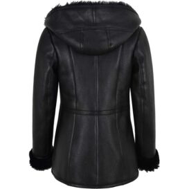 black sheepskin coat ladies