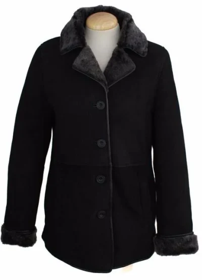 Women's Black Sheepskin Coat​